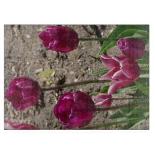 Purple Tulips cutting board