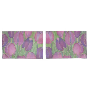 Purple Tulips Design Pillowcases