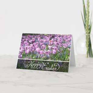 Purple Tulips Easter Card