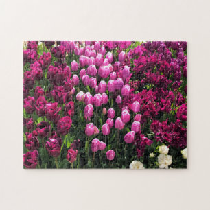 Purple Tulips Garden Bed Jigsaw Puzzle