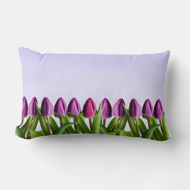 PURPLE TULIPS LUMBAR CUSHION (Front)