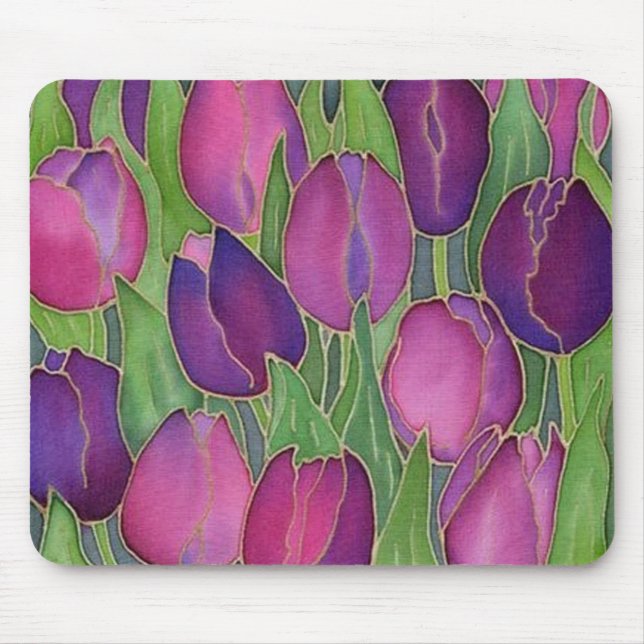 Purple Tulips Mousepad (Front)