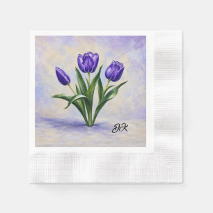 Purple Tulips Napkin