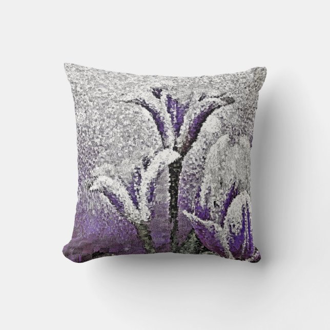 Purple Tulips - Painting Art Pillow (Front)