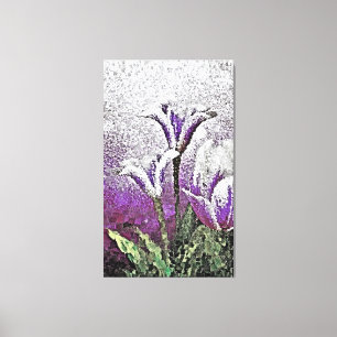 Purple Tulips - Painting Art Wrapped canvas