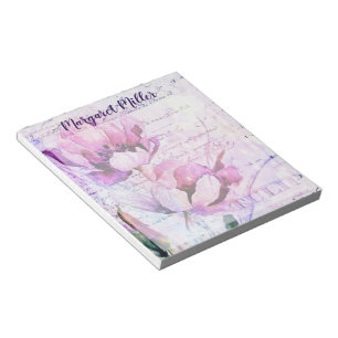 Purple tulips personalised notepad