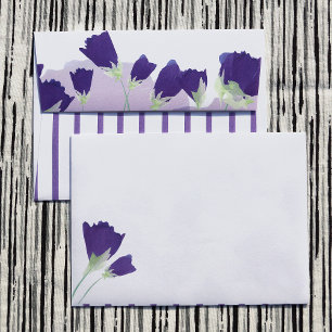 Purple Tulips, Purple Stripes Sweet 16 Envelope