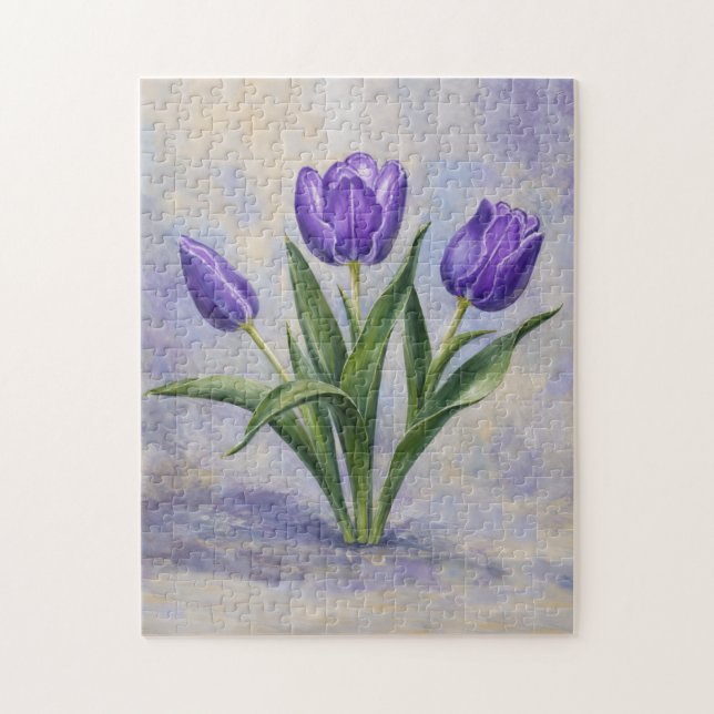 Purple Tulips Puzzle (Vertical)