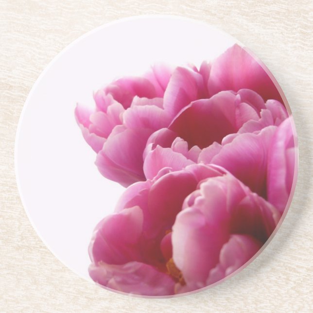 Purple Tulips Sandstone Coaster (Front)