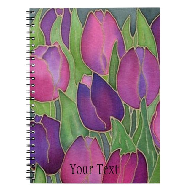 Purple Tulips Spiral-Bound Journal Notebook (Front)