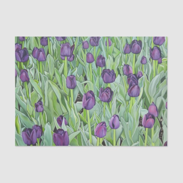 Purple Tulips Tissue Paper (Front)