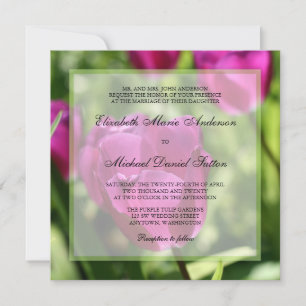 Purple Tulips Wedding Invitations