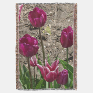 Purple Tulips woven blanket