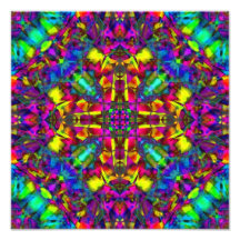 Purple Turquiose and Yellow Mandala Pattern