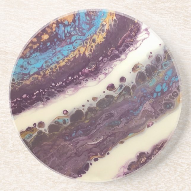 Purple Turquoise and Gold Coaster (Front)