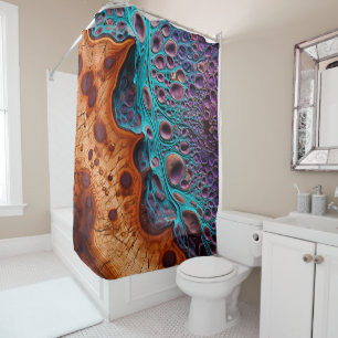 Purple Turquoise Art Shower Curtain