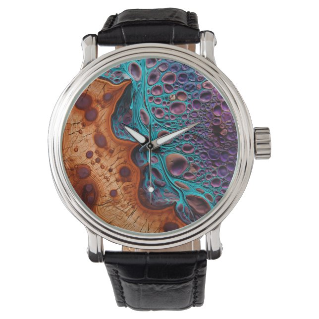 Purple Turquoise Art Watch (Front)