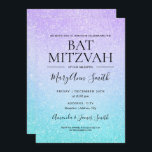 Purple & Turquoise Bat Mitzvah Faux Glitter Paint Invitation<br><div class="desc">Elegant "Bat Mitzvah Party" design with Modern Purple & Turquoise Faux Glitter Paint invitation template. Impress your family and friends with this stylish and classy design. Easy to use and easy to personalise.</div>