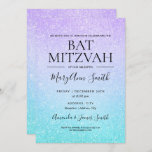 Purple & Turquoise Bat Mitzvah Faux Glitter Paint Invitation<br><div class="desc">Elegant "Bat Mitzvah Party" design with Modern Purple & Turquoise Faux Glitter Paint invitation template. Impress your family and friends with this stylish and classy design. Easy to use and easy to personalise.</div>