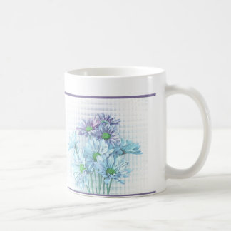Purple & Turquoise Painted Daisies Coffee Mug