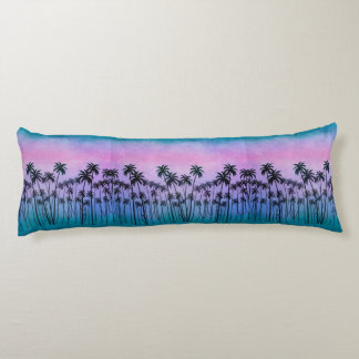 Purple-turquoise Palmtrees Body Cushion