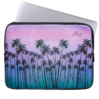 Purple-turquoise Palmtrees Laptop Sleeve