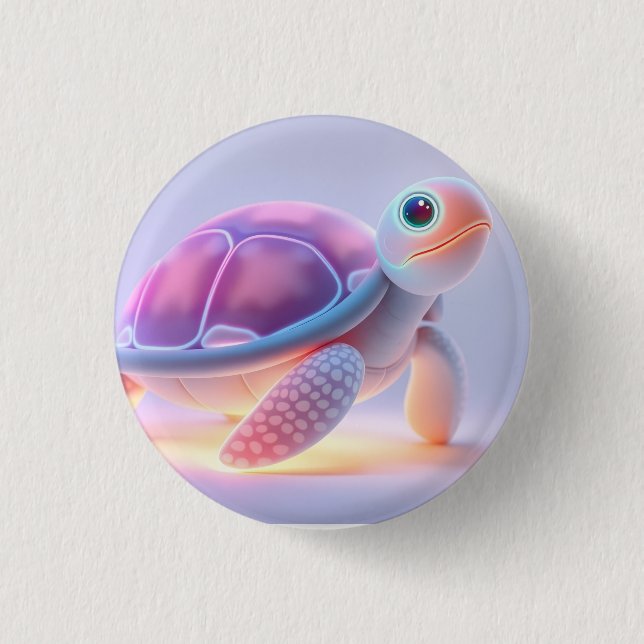 Purple Turtle 3 Cm Round Badge (Front)