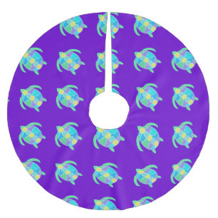 Purple Turtle Brushed Polyester Tree Skirt