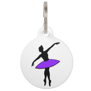 Purple Tutu Ballerina Ballet Dancer Dog Pet Tag