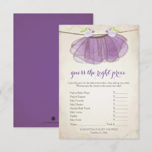 Purple Tutu Guess the Right Price Game Invitation