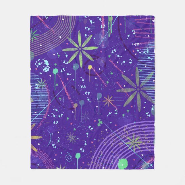 Purple Twilight Party Fleece Blanket (Front)
