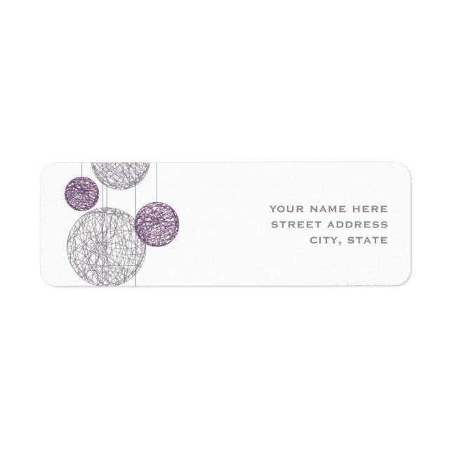 Purple Twine Globes Address Label (Front)