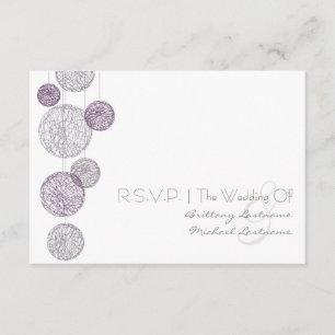 Purple Twine Globes Wedding R.S.V.P. RSVP Card