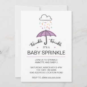 Purple twinkle twinkle baby sprinkle download invitation