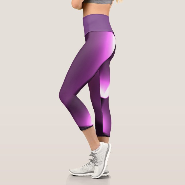 Purple Twirling Lights Capri Leggings (Left)
