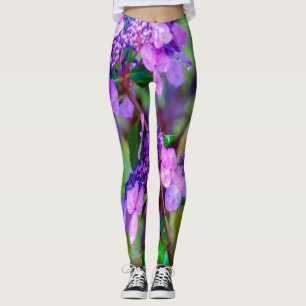 Purple Twist and Shout Hydrangea Flower Leggings