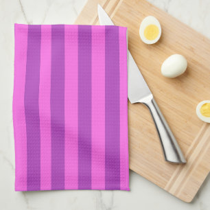 Purple Two Tone Stripes Tea Towel