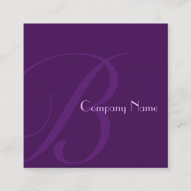 Purple Two Toned Square Business Card (Front)