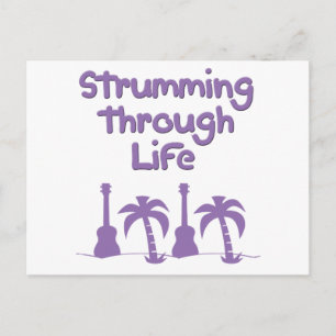 Purple Ukulele hawaiin tropical surf design Postcard