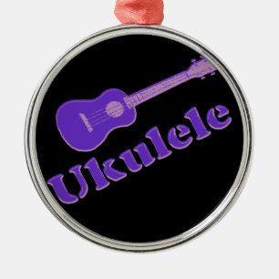 Purple Ukulele Metal Tree Decoration
