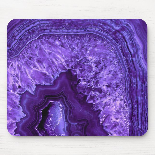 Purple Ultra Violett Agate Mineral Gemstone Mouse Mat (Front)