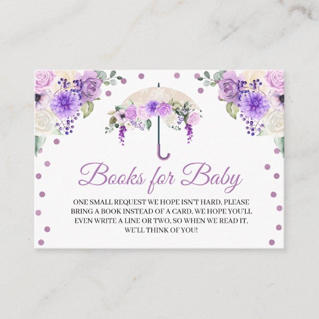 Purple Umbrella Books for Baby Enclosure Card (Front)