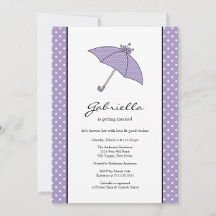 Purple Umbrella Bridal Shower Invitation