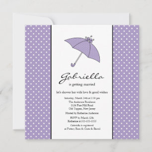 Purple Umbrella Bridal Shower Invitation
