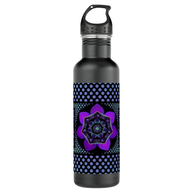Purple umbrella & hearts .7 710 ml water bottle (Front)