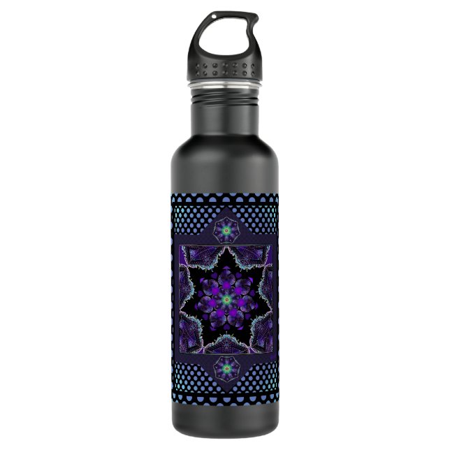 Purple umbrella & hearts .7 710 ml water bottle (Front)