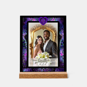 Purple umbrella & hearts .7 acrylic sign