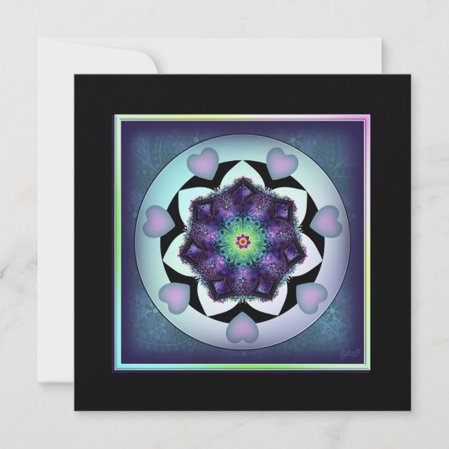 Purple umbrella & hearts .7 blank card (Front)