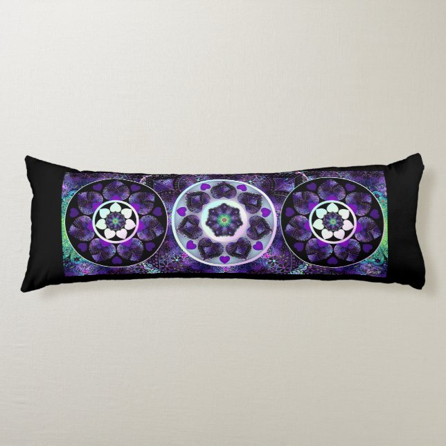 Purple umbrella & hearts .7 body cushion (Front)