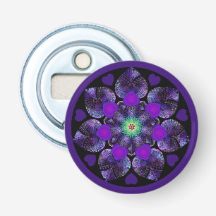 Purple umbrella & hearts .7 bottle opener